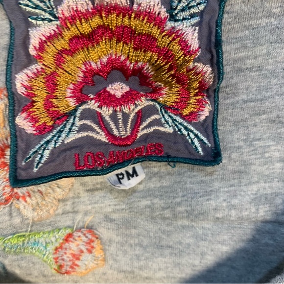 Johnny Was Aveline Scarf Flounce Tunic Embroidered Silk Top - Picture 6 of 13